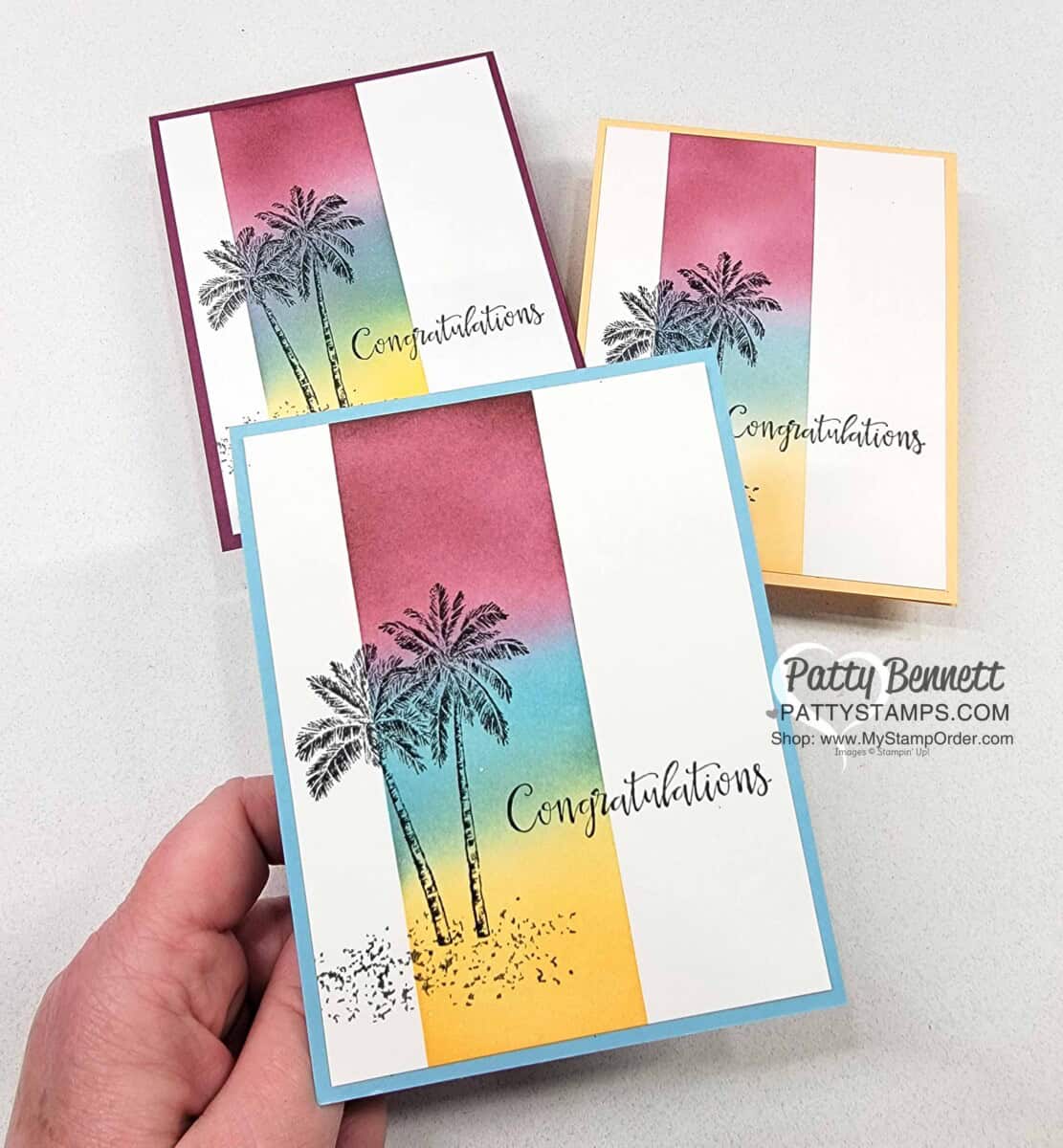 Stampin' Up! Blending Brushes Ink Blending Tips and the Timeless Tropical stamp set - from Patty Bennett