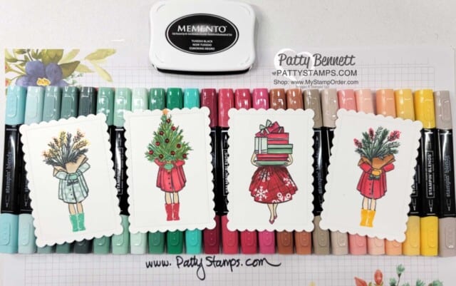 Delivering Cheer stamp set colored with Stampin Blends markers by Patty Bennett