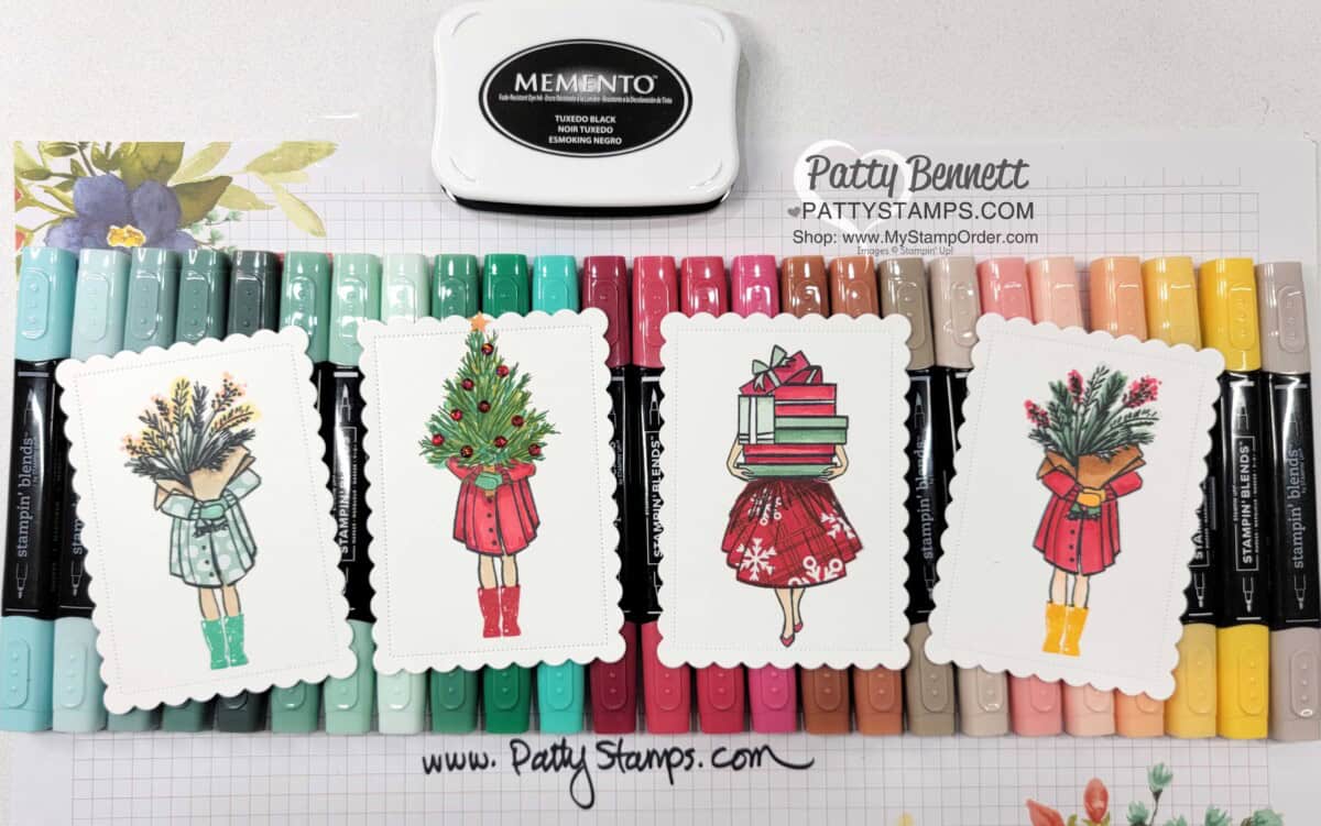 Delivering Cheer stamp set colored with Stampin Blends markers by Patty Bennett
