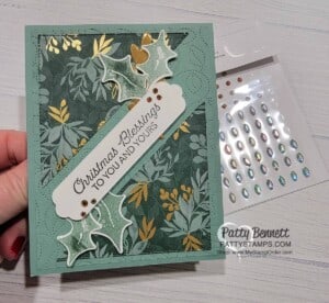 Slash Card idea featuring Stampin' Up! Eden's Garden paper and Triangle Stitched dies by Patty Bennett