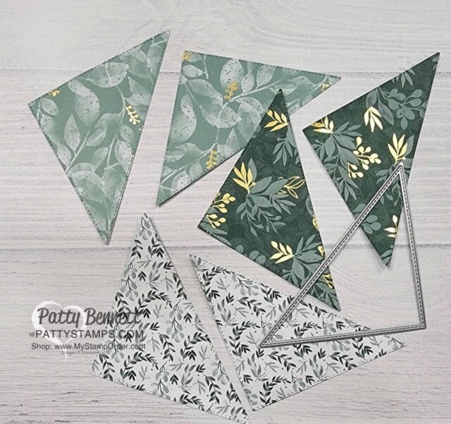 Slash Cards featuring Stampin' UP! Stitched Triangle Dies, by Patty Bennett www.PattyStamps.com