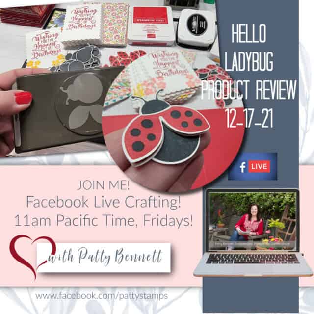 New Stampin' UP! product review Hello Ladybug bundle - Facebook live video with Patty Bennett
