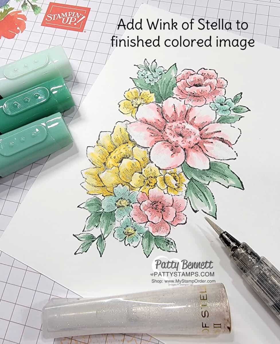 Blessings of Home floral image from Stampin Up! colored with Stampin' Blends markers by Patty Bennett www.PattyStamps.com