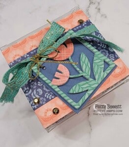 3x3 Acetate Gift box for mini cards with Floral Dies embellishment from Stampin' UP! www.PattyStamps.com