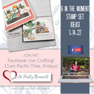 Stampin' Blends coloring with the In the Moment stamp set - live on my business Facebook Page www.PattyStamps.com