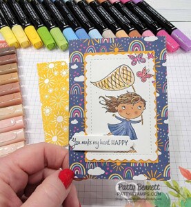 Stampin' Up! Sale-a-Bration free stamp set Jan-Feb 2022 Catching Butterflies. Note Card idea colored with New Natural Tones Stampin' Blends markers.