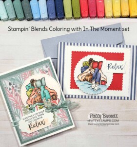 In the Moment stamp set card ideas featuring Stampin' Blends coloring by Patty Bennett
