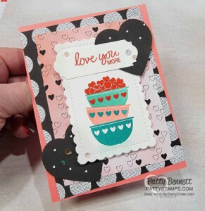 Measure of Love Valentine card idea featuring Stampin' Up! All Together paper and heart punch, by Patty Bennett www.PattyStamps.com