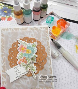 Coloring with Wink of Stella and reinkers on the Blessings of Home floral image from Stampin' Up!, by Patty Bennett