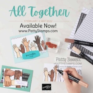 All Together designer paper, Natural Tones Stampin' Blends and Here Together bundle from Stampin' Up! www.pattystamps.com