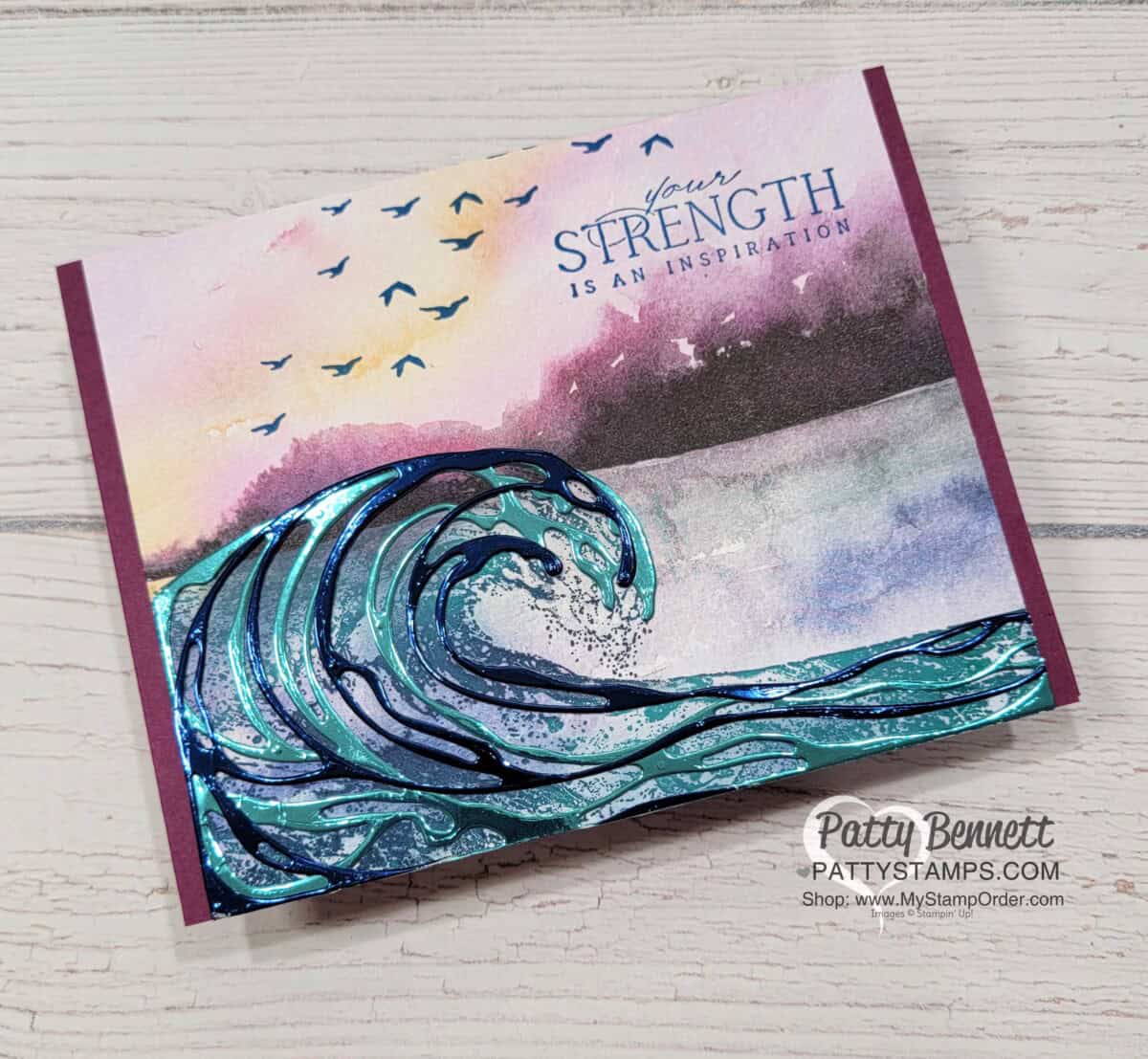 Waves of the Ocean collection coordinates so well with the New Horizons paper! Stampin' Up! card idea by Patty Bennett ww.PattyStamps.com
