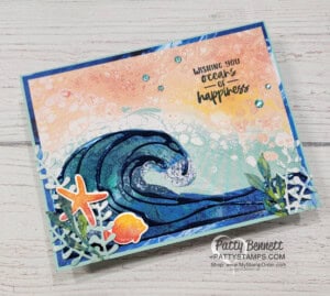 Waves of the Ocean collection coordinates so well with the Seas the Day bundle! Stampin' Up! card idea by Patty Bennett www.PattyStamps.com