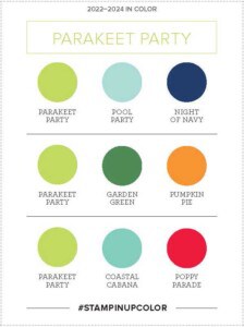 Stampin' Up! color combo suggestions for 2022-2024 In Color: Parakeet Party
