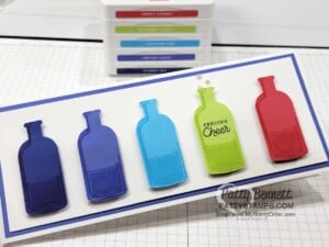 Bottled Happiness Stampin UP! bundle with In Color Rainbow. Slimline card by Patty Bennett