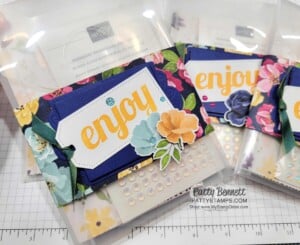 Hues of Happiness decorated envelopes for Prize Patrol gifts for my Luv 2 Stamp Group, by Patty Bennett