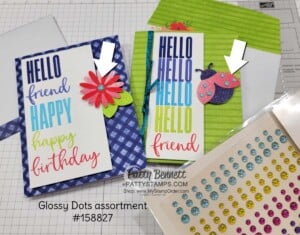 Biggest Wish Stamp Set from Stampin' Up! with new 2022-2024 In Colors - card idea with ladybug punch and Daisy punch in glimmer paper by Patty Bennett