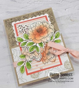 Abigail Rose designer paper / Cottage Rose stamp set tri fold card idea with Stampin' UP! supplies, by Patty Bennett