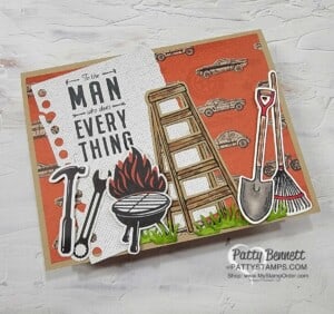 Father's Day card idea featuring Stampin' Up! He's the Man suite and Home & Garden Bundle by Patty Bennett