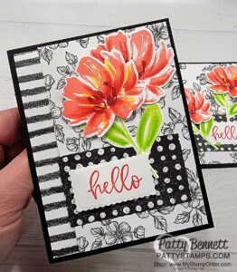 Simple handmade cards featuring Stampin' Up! Perfectly Penciled designer paper and Art Gallery stamp set. by Patty Bennett www.PattyStamps.com