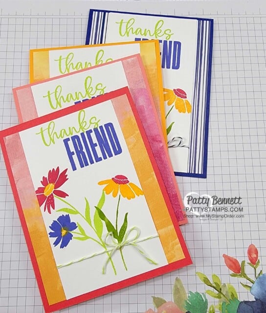 Simple handmade cards with Stampin' Up! Sending Smiles set and Biggest Wish set. www.PattyStamps.com
