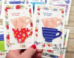 Cup of Tea bundle customer thank you cards featuring Tea Boutique DSP by Patty Bennett