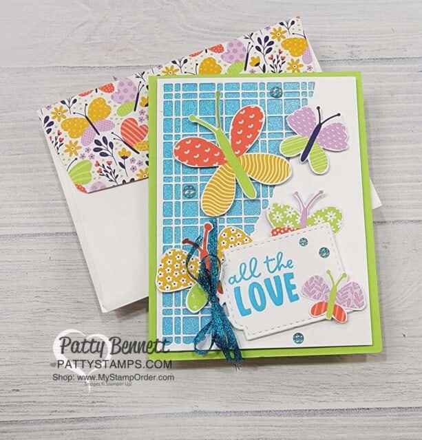Stampin Up! card idea featuring Butterfly Kisses Suite and Best Butterflies set. by Patty Bennett