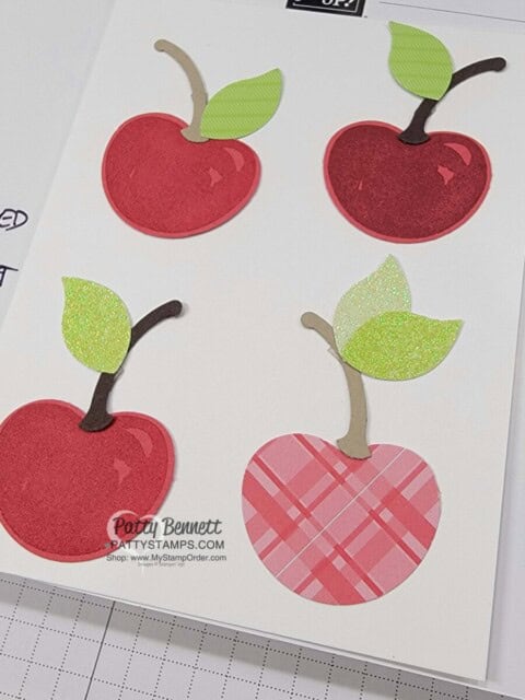 Creative Ways to Stamp and punch the cherry from the Sweetest Cherries bundle from Stampin' Up!, by Patty Bennett