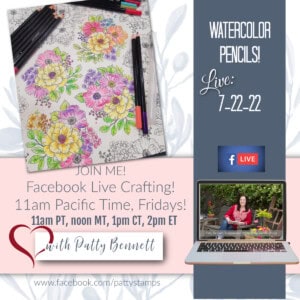 Let's learn watercolor pencil tips and techniques using the Stampin' Up! Abigail Rose designer paper! Live video today with Patty Bennett