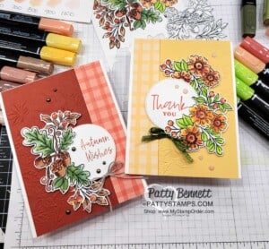 Fond of Autumn bundle from Stampin' Up! colored with Stampin' Blends markers. cards by Patty Bennett