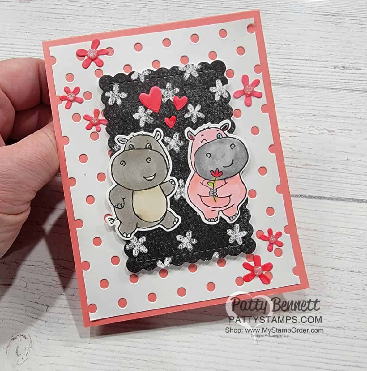 Cutest Polka Dot Hippo Card Patty Stamps