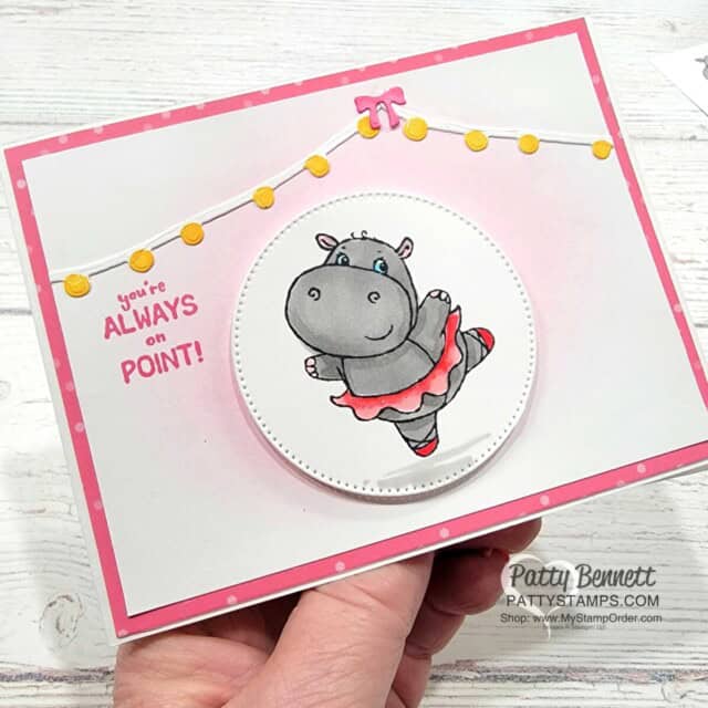 Hippest Hippos ballet card - Stampin' UP! Salea-Bration gift set. card by Patty Bennett