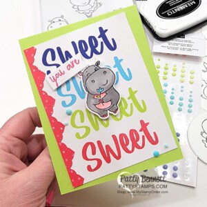 Hippest Hippos Sale-a-Bration gift card idea featuring Sweetest Cherries stamp set and Stampin' UP! In Colors, by Patty Bennett