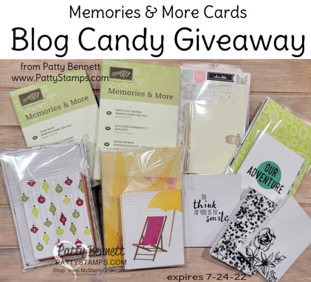 Stampin Up! Memories & More cards blog candy giveaway from Patty Bennett www.PattyStamps.com