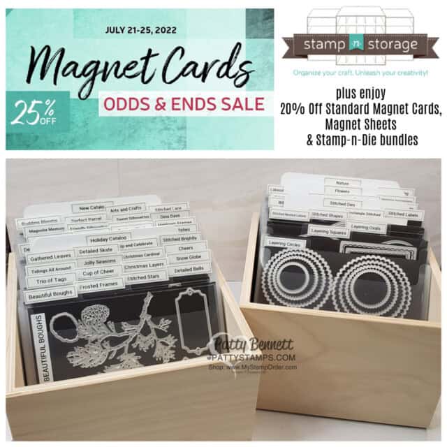 Stamp-n-Storage magnet card sale July 2022 for Stampin UP! dies