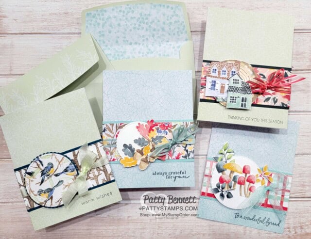 Sale-a-Bration gift choices July August 2022 include card bases and envelopes and designer paper Rings of Love.