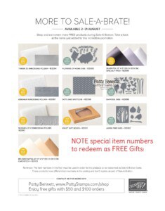 Additional Sale-a-Bration gifts August 2022 Stampin Up! shop online: www.PattyStamps.com/shop