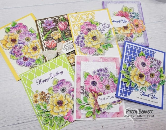 Abigail Rose floral cards with Stampin' UP! Watercolor Pencils by Patty Bennett
