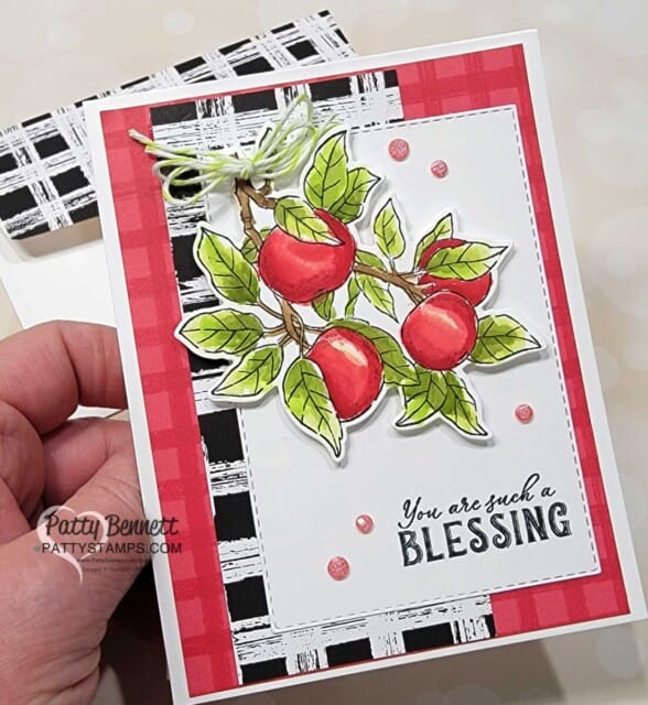 Apple Blossom dies from Stampin' Up! limited time offer. Watercolor card by Patty Bennett