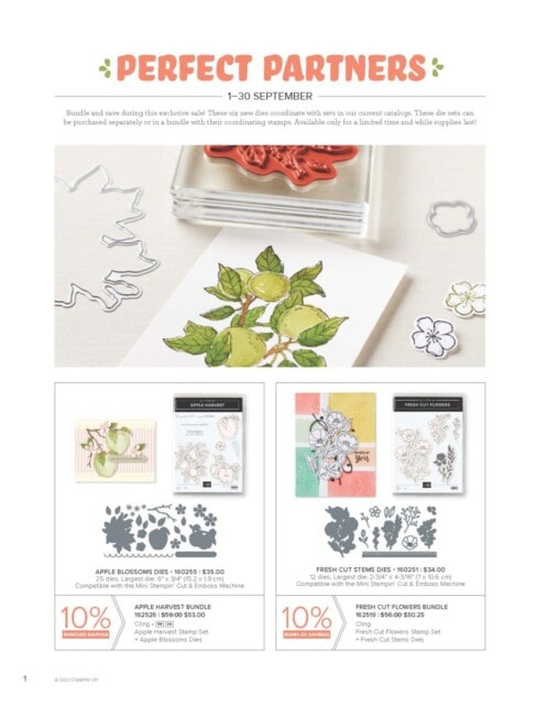 Perfect Partner Promotion from Stampin' Up! dies available for a limited time only Sept. 2022
