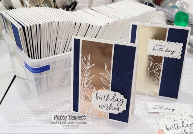 Stampin' Up! Splendid Day birthday card ideas featuring Painted Posies embossing folder by Patty Bennett