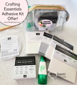Stampin' Up! adhesive kit with tote. Crafting essentials kit offer from Patty Bennett