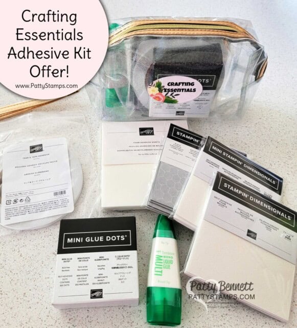 Stampin' Up! adhesive kit with tote. Crafting essentials kit offer from Patty Bennett