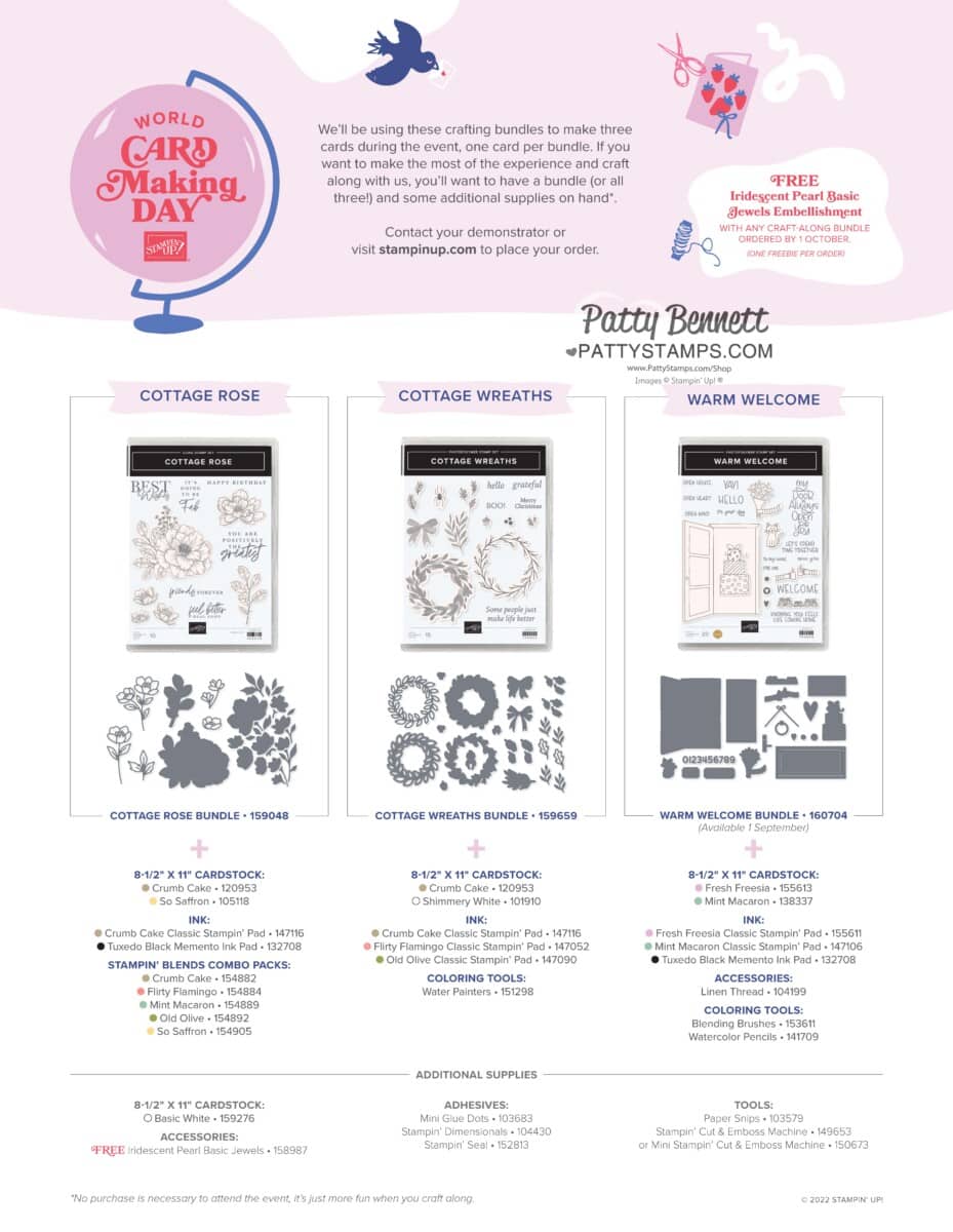 World Card Making Day: Stampin' UP! www.PattyStamps.com Warm Welcome bundle shop now