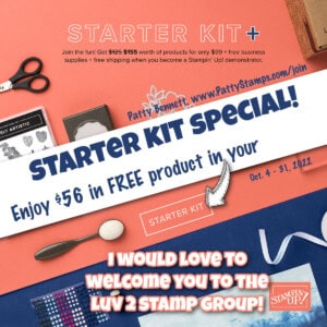 Stampin' Up! Starter Kit Special - become a demonstrator and join the Luv 2 Stamp group, Patty Bennett, Team Leader