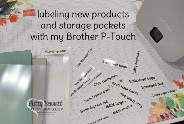 Labeling my craft room supplies with my Brother P-Touch Cube labeler. 