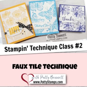 Faux Tile Card Making Video tutorial with Patty Bennett featuring Simply Scored Tool from Stampin' Up!