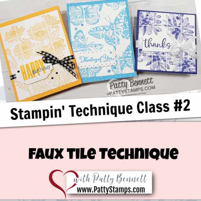 Faux Tile Card Making Video tutorial with Patty Bennett featuring Simply Scored Tool from Stampin' Up!