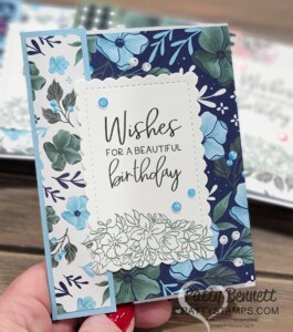 Stampin' Up! Birthday card with Fitting Florets paper and Framed Florets stamp set, by Patty Bennett