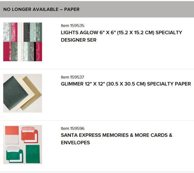 No Longer Available Stampin' UP! paper, HOliday Catalog 2022