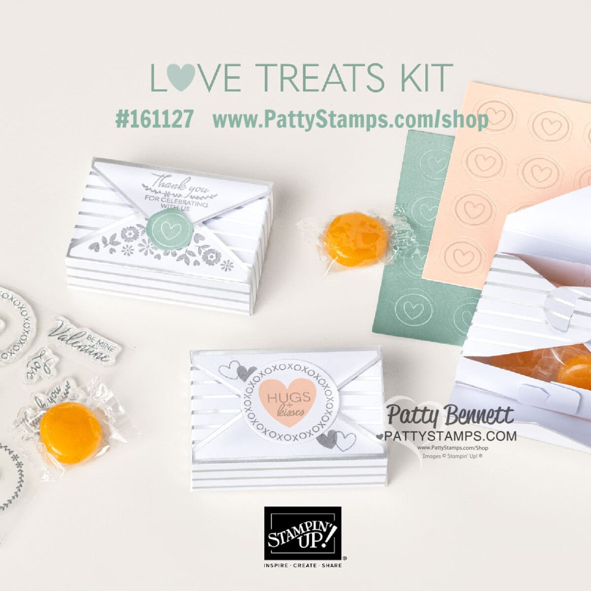 161127 Stampin' Up! Valentine treat box kit Love Treats. www.PattyStamps.com